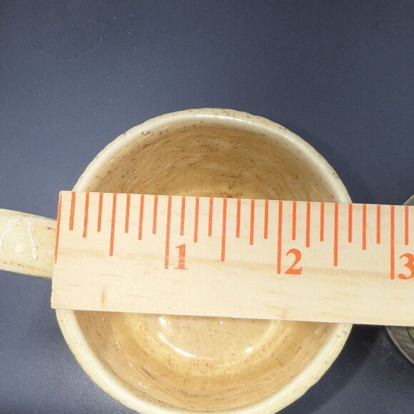 Butterfly Flower Mug Coffee Cup Speckled Auburn Clay Barn Vintage 1970s Set of 6 - Picture 10 of 10